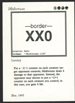 ***Misfortune Playtest Card*** MTG Alliances Magic Kid Icarus - Image 1