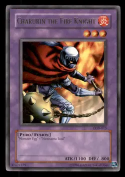 Yugioh Charubin the Fire Knight #LOB-015 The Legend of Blue Eyes White Dragon LP - Image 1