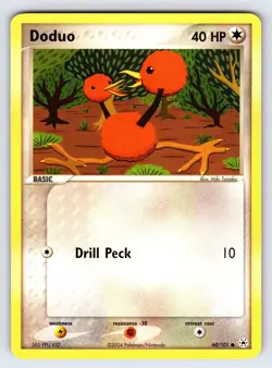 Doduo 60/101 2004 EX Hidden Legends Pokemon Card TCG Nintendo Common - Nm - Image 1