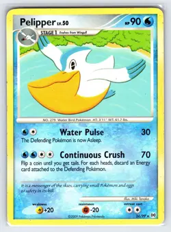 Pelipper 24/99 2009 Arceus Set Pokemon Card Nintendo Non Holo Rare - Mp - Image 1
