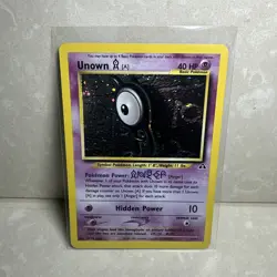 Unown [A] Pokemon Card 14/75 Neo Discovery Holo 2001 WOTC (LP) - Image 1
