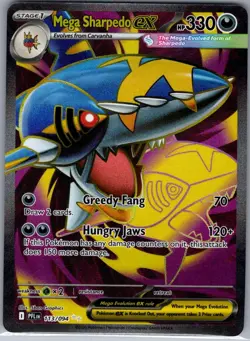 Mega Sharpedo ex 113/094 ME02: Phantasmal Flames - Pokemon Card - NM - Image 1