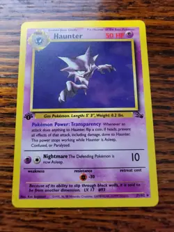 LP! Haunter 1st Edition Pokemon Card Fossil Rare 21/62 - Image 1