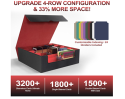 3200+ Capacity Trading Card Storage Box, Holds 3.7in Cards MTG Commander Deck - Image 2