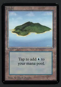 ***Alpha Island Green (Corner Ding)*** MTG Alpha Magic Kid Icarus - Image 1