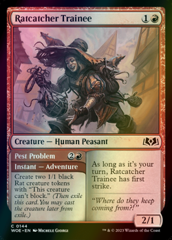 MTG Ratcatcher Trainee // Pest Problem Foil ** Wilds of Eldraine ** English (NM) - Image 1