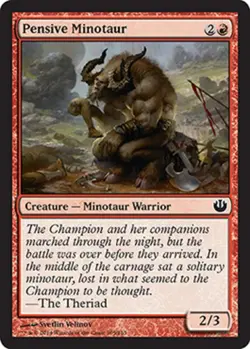 4x MTG Pensive Minotaur - Foil, NM-Mint, English Journey Into Nyx - Image 1
