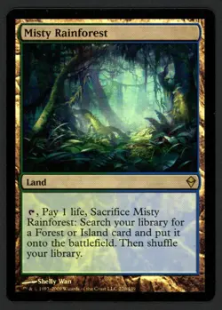 ***FOIL Misty Rainforest*** MTG Zendikar Magic Kid Icarus - Image 1