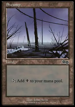 Basic Lands 10 MTG Swamp (342), Light Play, English Urza's Saga - Image 1