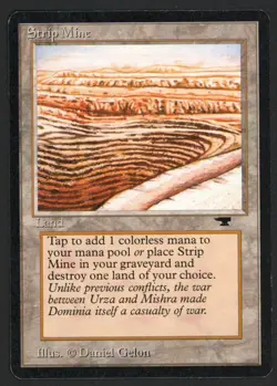 ***Strip Mine Even Horizon (Moisture Damage)*** MTG Antiquities Magic Kid Icarus - Image 1