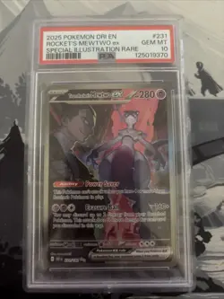 Pokemon 2025 Team Rocket's Mewtwo ex 231/182 SIR Destined Rivals GEM MT PSA 10 - Image 1