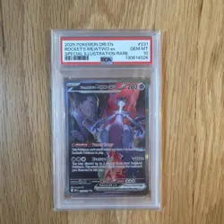 Pokemon TCG Destined Rivals Team Rocket's Mewtwo EX Sir 231/182 PSA 10 - Image 1