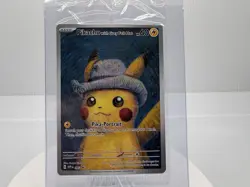 2023 Pokemon Van Gogh Pikachu Grey Felt Hat Promo SVP EN 085 Sealed - Image 1
