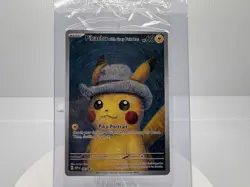 2023 Pokemon Van Gogh Pikachu Grey Felt Hat Promo SVP EN 085 Sealed - Image 2