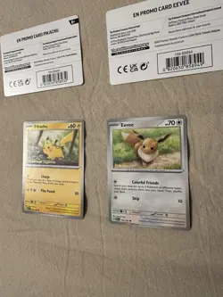 Eevee + Pikachu Pokemon Together - Stamped Exclusive Pokemon Center Promos - Image 2