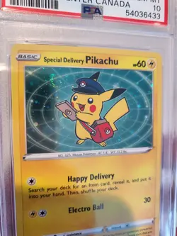 POKEMON CENTER SPECIAL DELIVERY PIKACHU 2020 SWSH BSP #074 HOLO PSA 10 🔥SWIRL! - Image 2