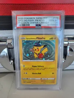 POKEMON CENTER SPECIAL DELIVERY PIKACHU 2020 SWSH BSP #074 HOLO PSA 10 🔥SWIRL! - Image 4