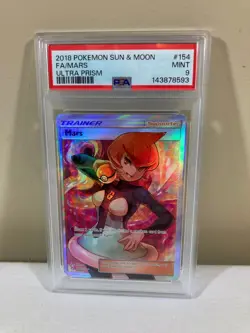 2018 Pokemon Mars Sun & Moon Ultra Prism PSA 9 MINT 154/156 Full Art Ultra Rare - Image 1