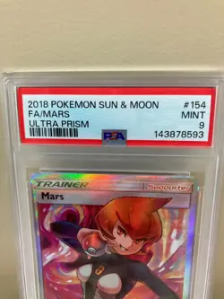 2018 Pokemon Mars Sun & Moon Ultra Prism PSA 9 MINT 154/156 Full Art Ultra Rare - Image 3