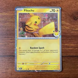 Pokemon TCG Pikachu 051/162 30th Anniversary 2026 Pokemon Day Promo Cosmos Holo - Image 1