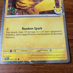 Pokemon TCG Pikachu 051/162 30th Anniversary 2026 Pokemon Day Promo Cosmos Holo - Image 2