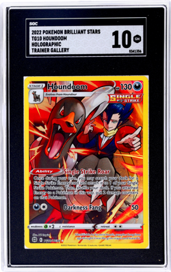 2022 Pokemon Brilliant Stars #TG10 Houndoom Holographic Trainer Gallery SGC 10 - Image 1