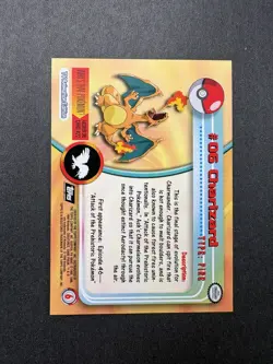 LPCharizard TV Animation Black Logo 1999 Vintage Pokemon Topps #06 Non-Holo - Image 2