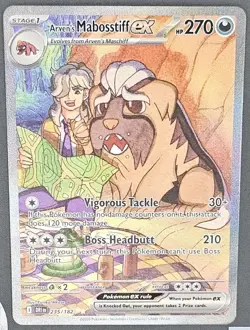 Pokemon Arven's Mabosstiff ex 235/182 Sv10 Full Art Holo 270 HP - Image 1