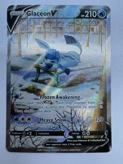 Pokemon Glaceon V Evolving Skies Ultra Rare Full Art Holo 210HP #175/203 - NM - Image 1