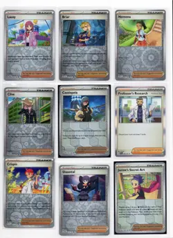 🔥 Pokemon TCG Supporter Lot - 9x Reverse Holo/Holo Trainers - Stellar Crown & M - Image 1