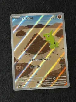 Larvitar 203/197 Obsidian Flames Illustration Rare Full Art Pokemon NM - Image 1