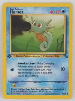 Horsea 49/62 1st Edition Fossil Regular Pokemon TCG - Image 1