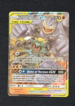 Pokemon Marshadow & Machamp GX TAG TEAM Ultra Rare Holo Sm-Unbroken Bonds 82/214 - Image 1