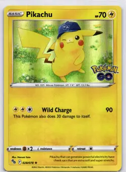 Pikachu (28) - PGO Pokemon GO #028/078 Holo Rare Reverse Holofoil NM - Image 1