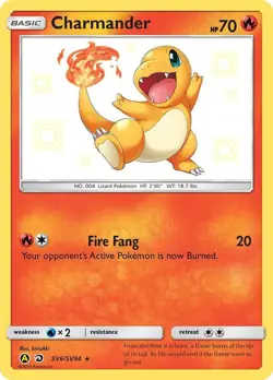 Pokemon Mint Charmander SV6/SV94 Shiny Holo Rare SM Hidden Fates 2019 - Image 2