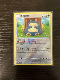 Pokemon Snorlax 158/214 Sm-Unbroken Bonds Holo Rare Reverse Holo LP - Image 1
