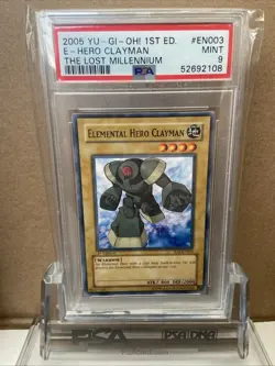 Elemental Hero Clayman - The Lost Millennium TLM-EN003 1st ed YuGiOH PSA 9 - Image 1