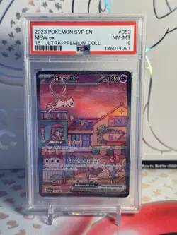 2023 POKEMON SVP EN-SV BLACK STAR PROMO 151 ULTRA-PREMIUM COLL #053 MEW EX PSA 8 - Image 2