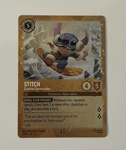 Disney Lorcana Winterspell Stitch Carefree Snowboarder Promo 42/p3 NM - Image 4