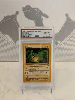 2001 POKEMON PROMO BLACK STAR #27 PIKACHU PSA 10 - Image 1