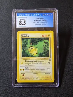 Pokemon TCG 2000 Pikachu 27 WOTC Black Star Promo Card Graded CGC 8.5 - Image 1