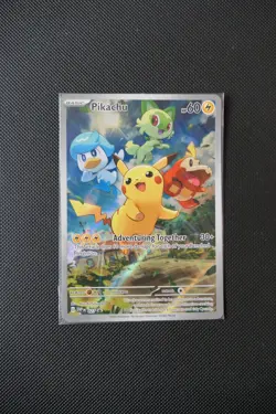 Pokemon TCG SEALED Pikachu Scarlet & Violet Black Star Promo 27 Holo Card - Image 1