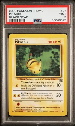 Pokemon TCG Pikachu #27 Black Star Promo English PSA 9 - Image 1