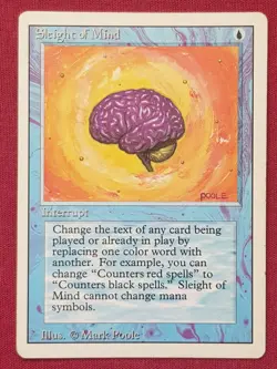 Magic The Gathering REVISED EDITION SLEIGHT OF MIND blue card MTG - Image 1