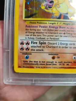 Pokemon TCG Charizard Base Set Holo Unlimited Rare Card 4/102 PSA 9 Mint - Image 3