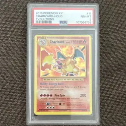 Pokemon TCG Charizard Holo Rare Evolutions 2016 PSA 8 #11/108 Flame Pokemon Card - Image 1