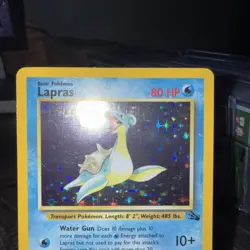 Pokemon Card - Lapras 10/62 Fossil Set WOTC Holo Rare Vintage LP - Image 2