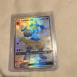 Pokemon Lucario GX SV64/SV94 Hidden Fates Shiny Vault Holo Rare Card English - Image 1