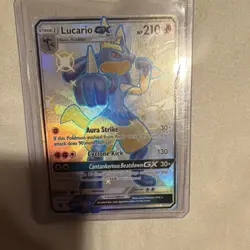 Pokemon Lucario GX SV64/SV94 Hidden Fates Shiny Vault Holo Rare Card English - Image 2