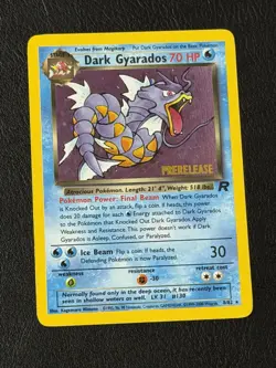 Team Rockets Dark Gyrados Unlimited Pre-Release Stamped 8/82 Holo Pokemon Card - Image 1